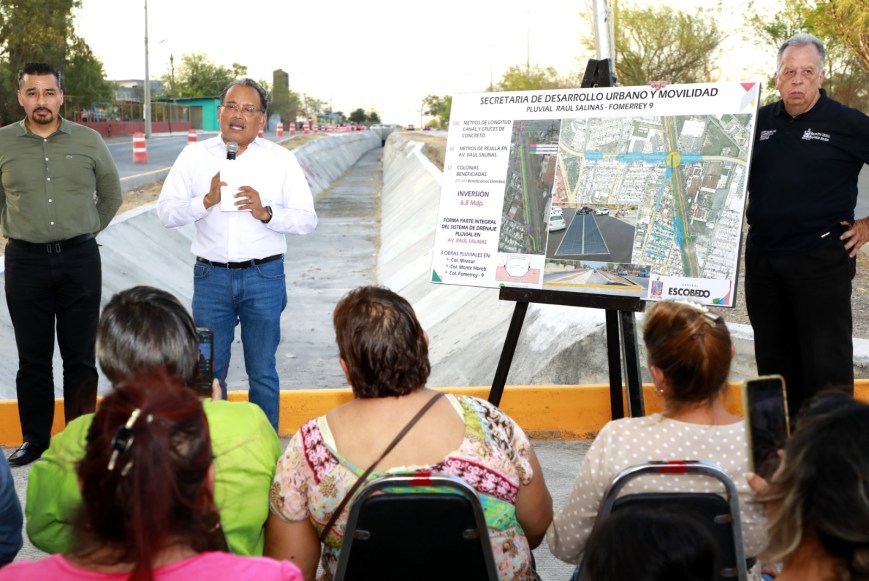 Inauguran nuevo sistema pluvial en Escobedo