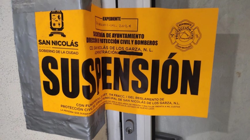 San Nicolás clausura salón donde se sostendría evento de MC