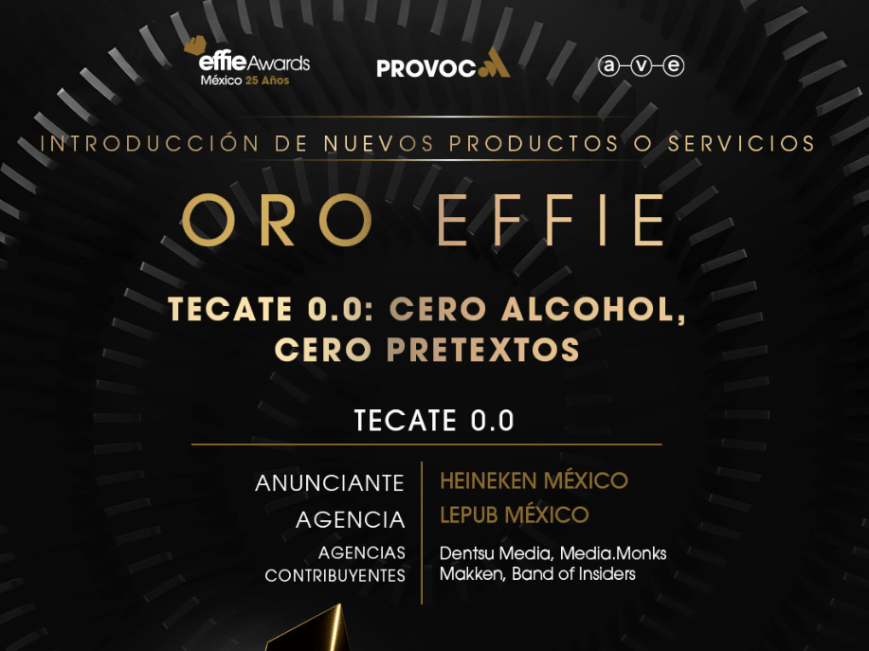 Celebra Heineken tres galardones en los Premios EFFIE 2024