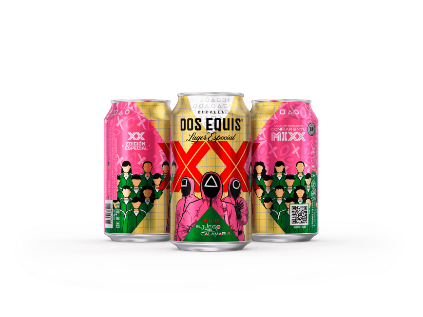 Dos Equis y el Juego del Calamar lanzan edición limitada de latas temáticas en México