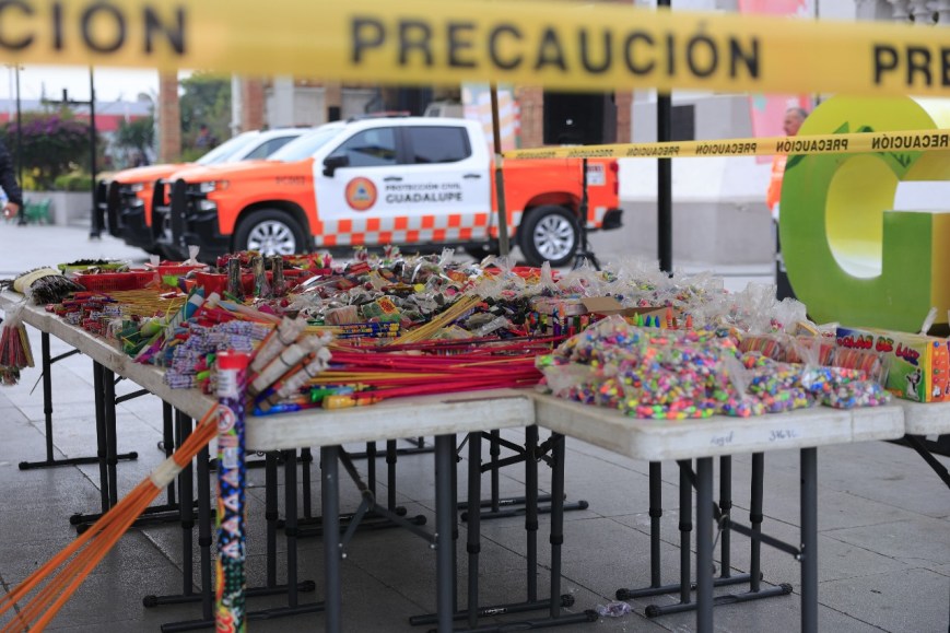 Decomisa Guadalupe 300 kilogramos de pirotecnia tras denuncias