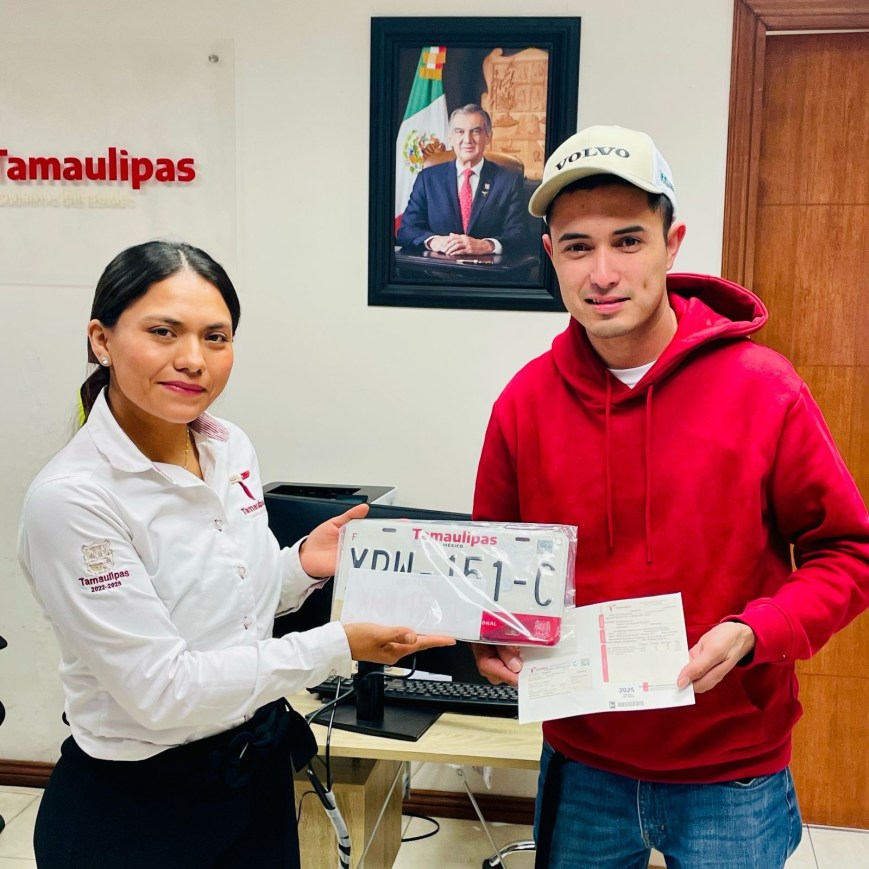 Facilitan pago de derechos vehiculares y entrega de placas para tamaulipecos en Nuevo León