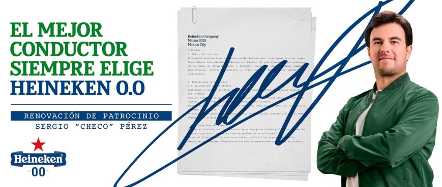 Checo Pérez y Heineken 0.0 renuevan su alianza por una conducción responsable