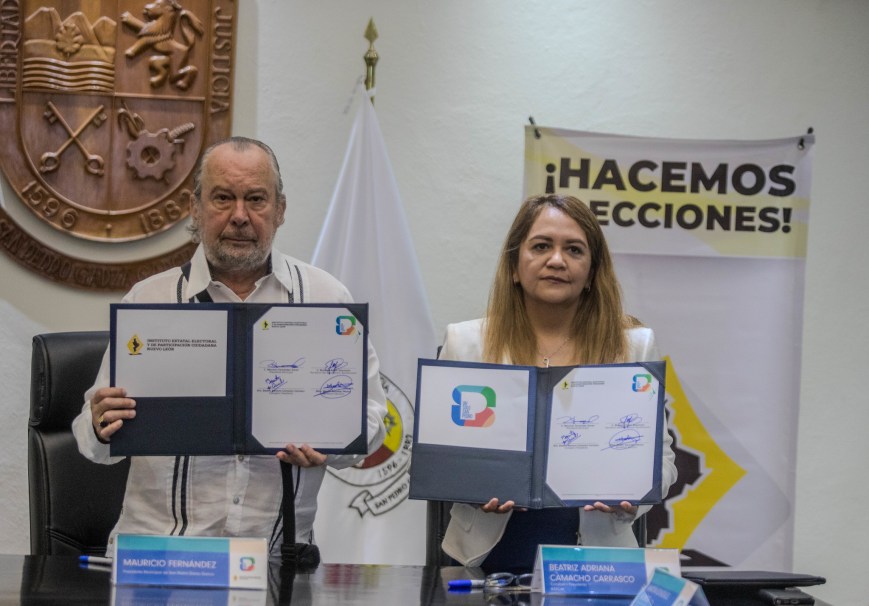 Firman IEEPCNL y San Pedro compromiso contra la violencia política de género