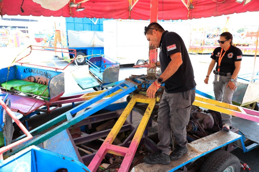 Inspecciona Protección Civil Guadalupe juegos mecánicos tras incidente en la Expo