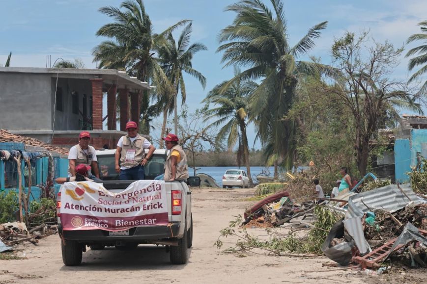 Inicia el Censo de Bienestar en municipios afectados por huracán Erick en Oaxaca y Guerrero