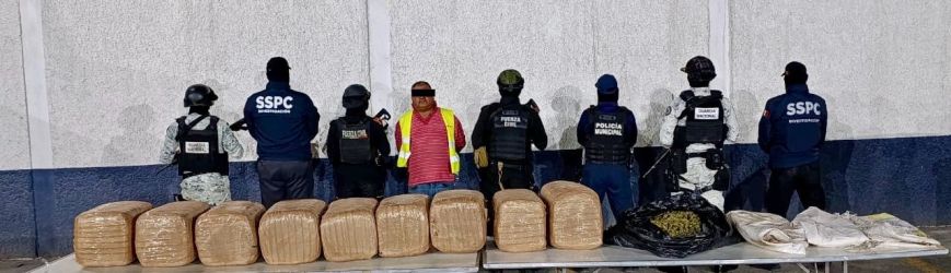 Capturan a hombre con más de 130 kilos de marihuana