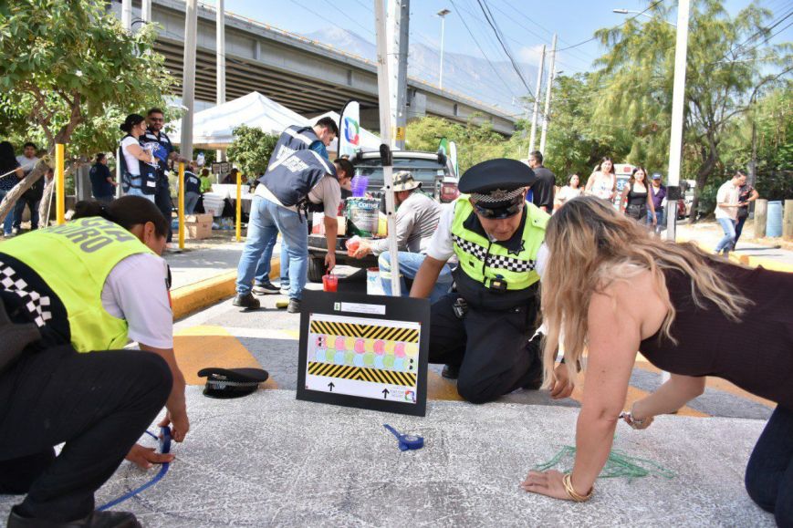 Diseñan niñas y niños sampetrinos cruces seguros y artísticos