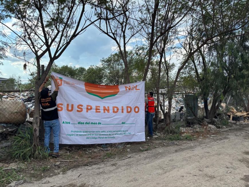 Suspende División Ambiental acopio ilegal de residuos en Escobedo