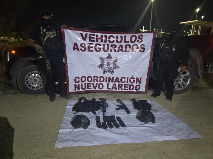 Asegura Guardia Estatal vehículo y armamento tras enfrentamiento en Nuevo Laredo
