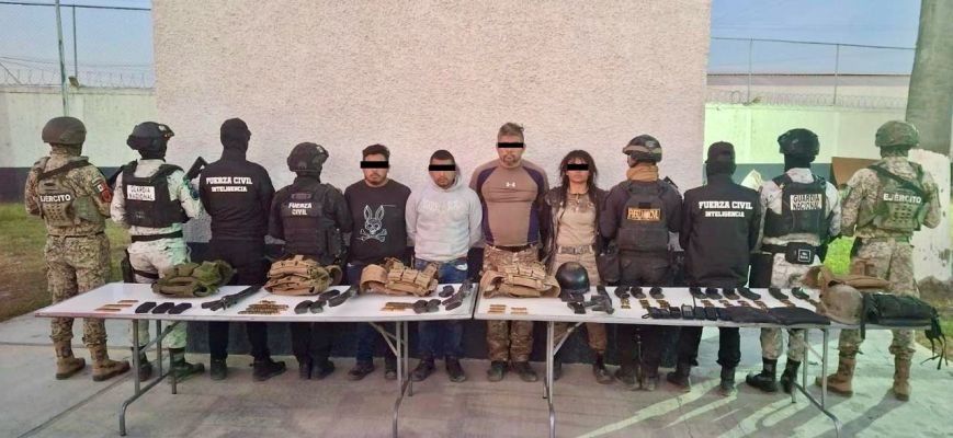 Detiene Fuerza Civil a cuatro sujetos armados en operativo Muralla en Linares