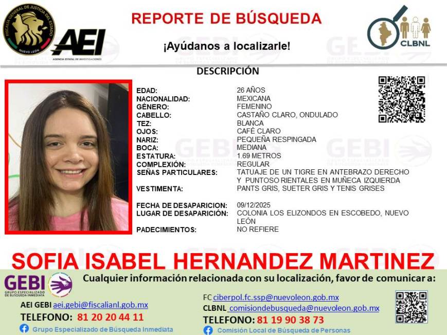 Reportan desaparición de joven en colonia Los Elizondos