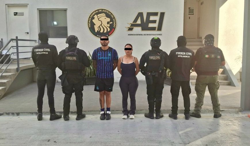 Arrestan a pareja con narcóticos en Santa Catarina