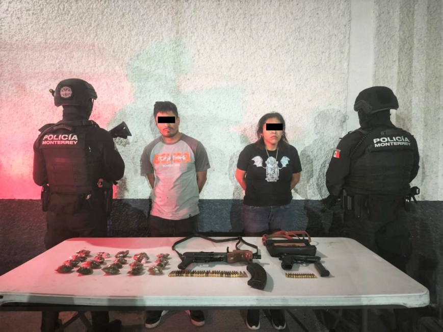 Detienen a pareja con armas y droga en la colonia Luis Echeverría