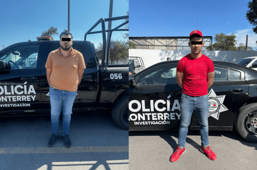 Detienen a dos jóvenes con droga, cuchillo y presunta caja registradora robada en Monterrey