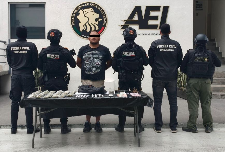 Capturan en Galeana a presunto generador de violencia; le aseguran droga, arma y ponchallantas