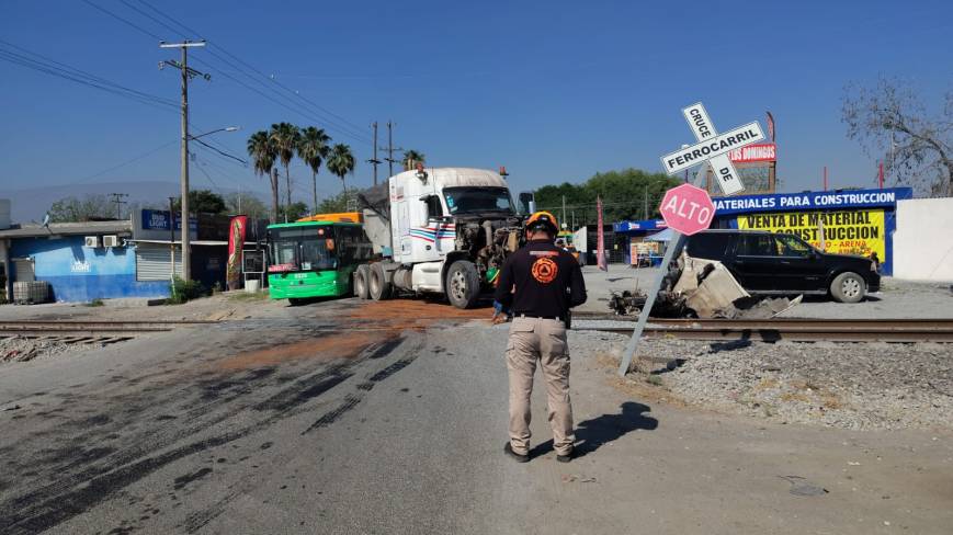 Reportan accidente ferroviario en Escobedo; descartan lesionados y riesgos mayores