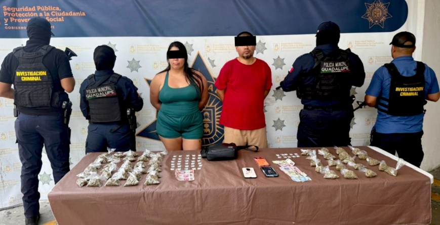 Capturan en Guadalupe a pareja ligada a narcomenudeo y vigilancia criminal