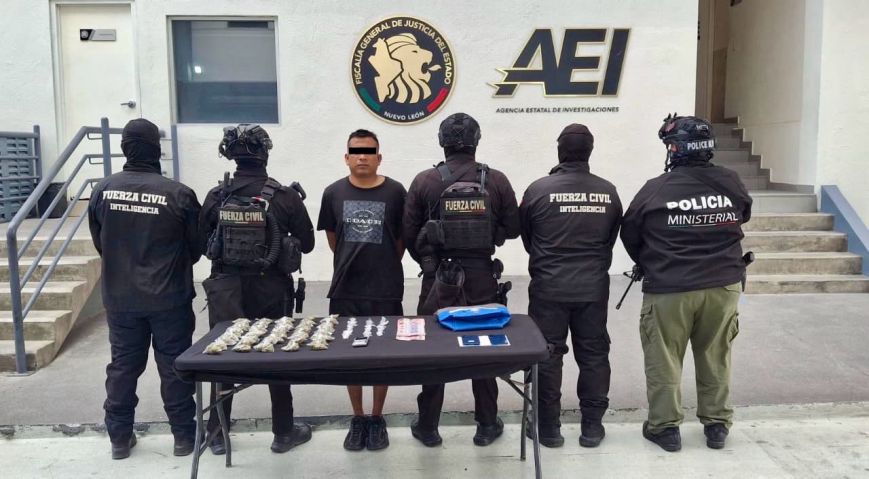 Detienen a hombre y mujer con droga en operativos al norte de Monterrey