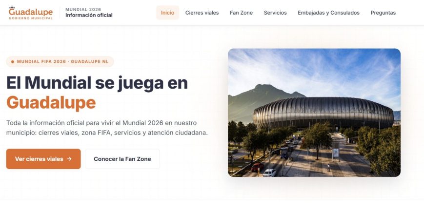 Habilita Guadalupe micrositio para orientar a visitantes durante el Mundial 2026